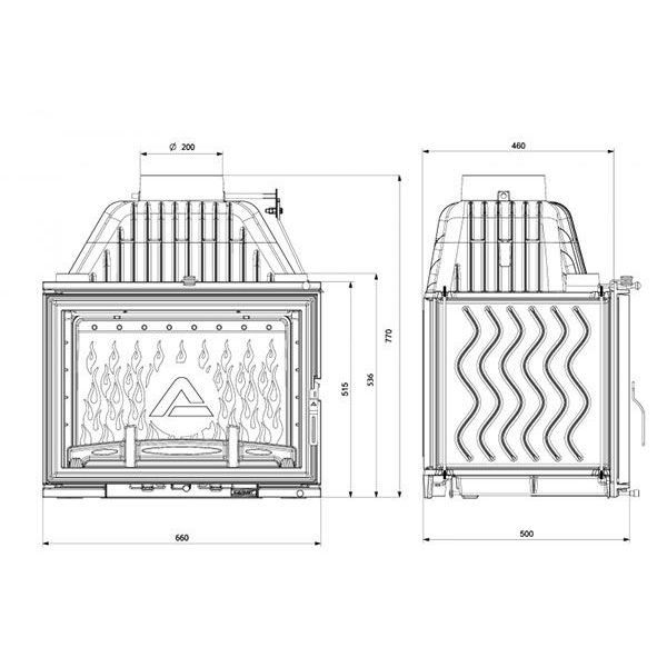 Каминная топка KawMet W17 Dekor 16 кВт 