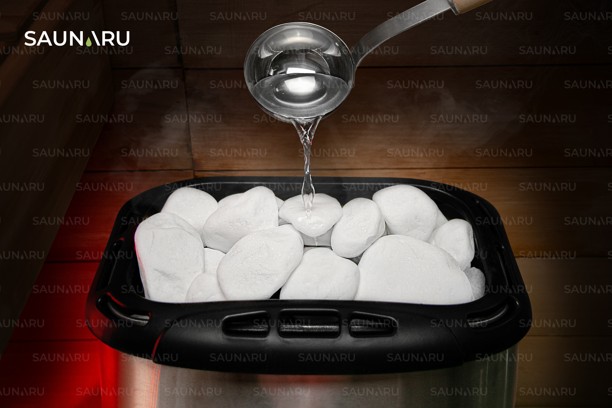 SAUNARU Камни для сауны Кварц шлифованный PREMIUM, фракция до 100 мм, ведро 15 кг, артикул SSB15-QP 