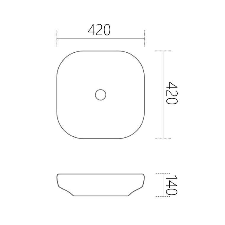 Раковина Abber Rechteck AC2217MBG, 42 х 42 см, фарфор, накладная, зеленая матовая 