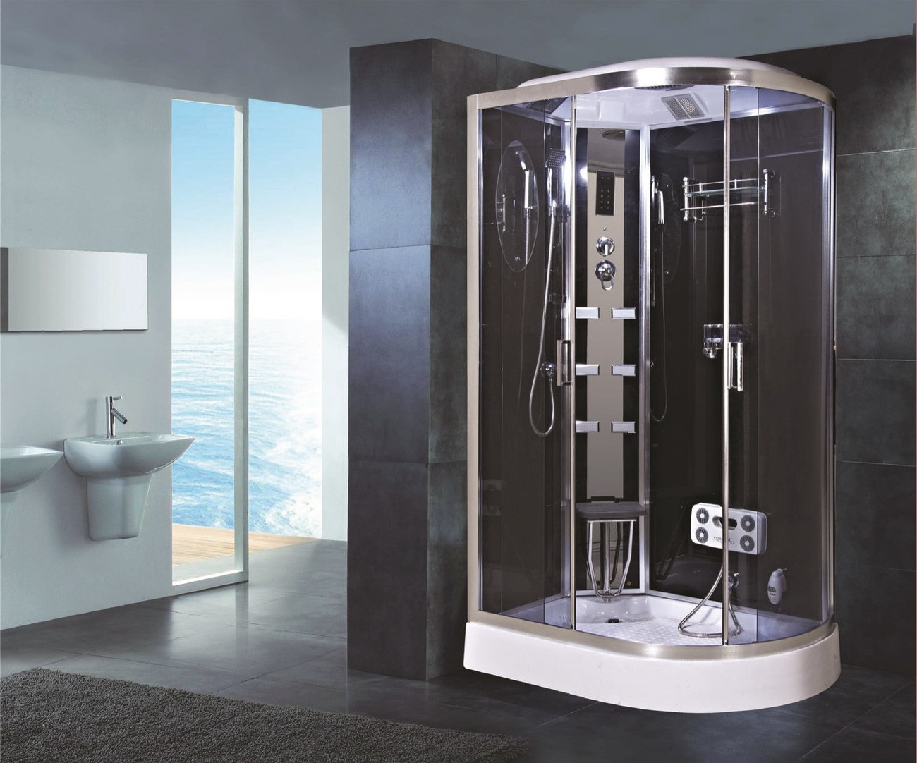Душевая кабина Niagara Ultra NG-903-01L (120х80х220) низкий поддон(16см),стекло тонированное,5 мест 