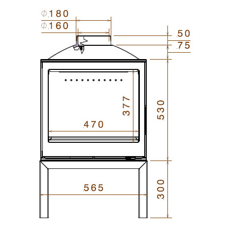 Печь LCI 5 GFR Stove, стекло справа (Liseo Castiron) 