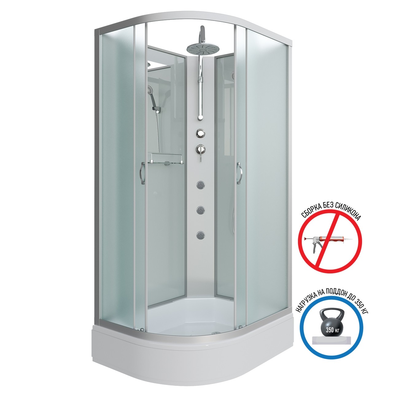 Душевая кабина Niagara Classic NG-33194-14RBKTG (110х90х210) средний поддон(26см),стекло матовое,4 места 