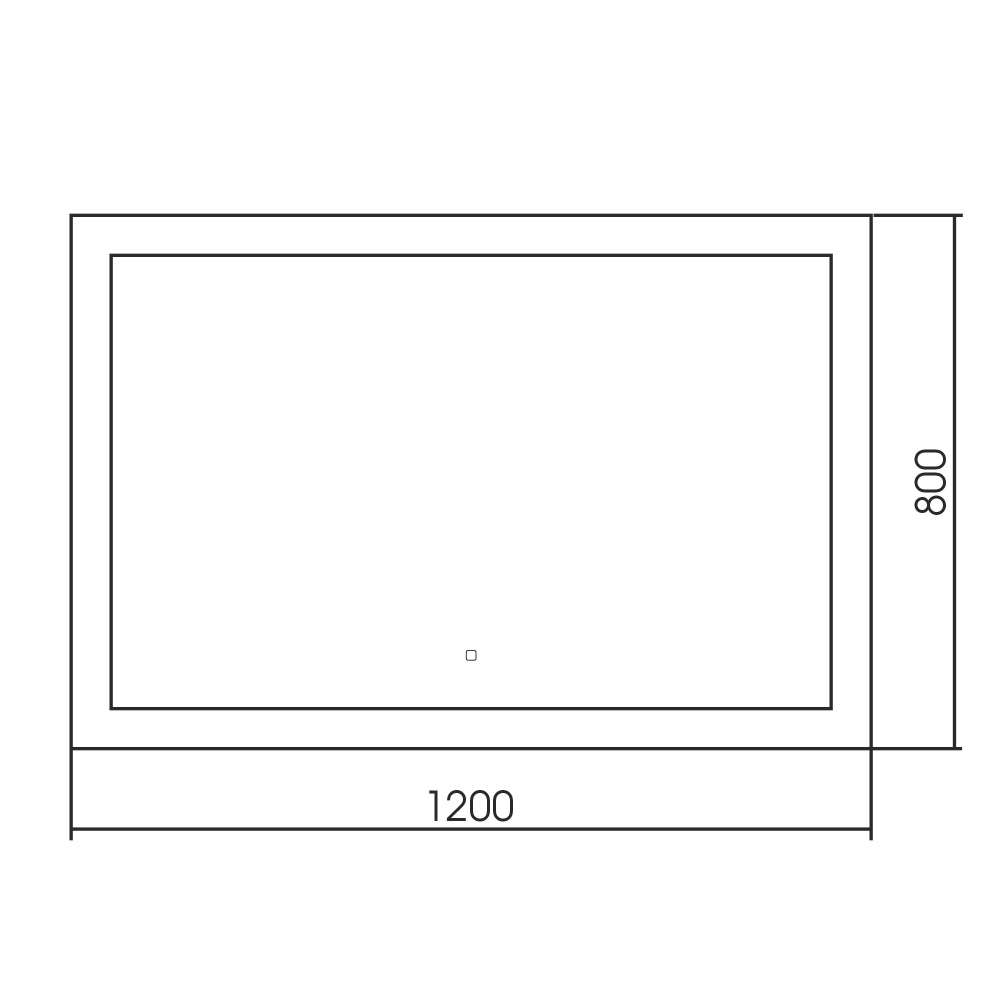 Зеркало Abber See AG6107SXL-1.2, 120 см, с подсветкой, сенсорный выключатель, цвет белый 