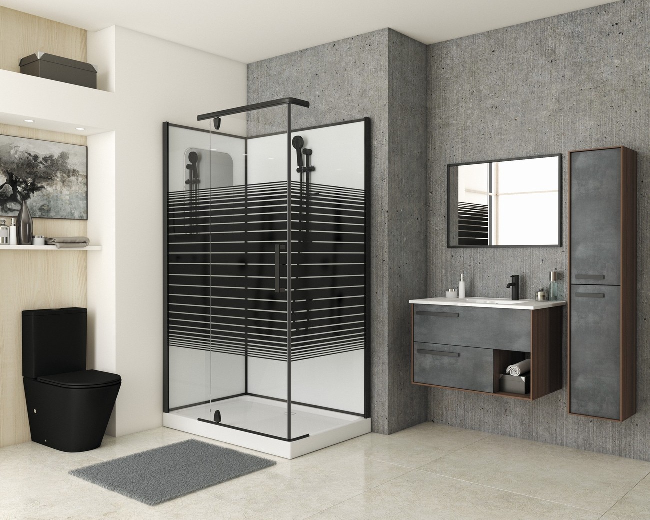 Душевая кабина Grossman 120 x 80 см, прямоугольная, черный, левая/правая 