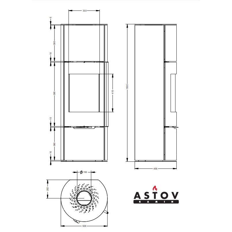 Печь камин Астов R1.0 XL K 