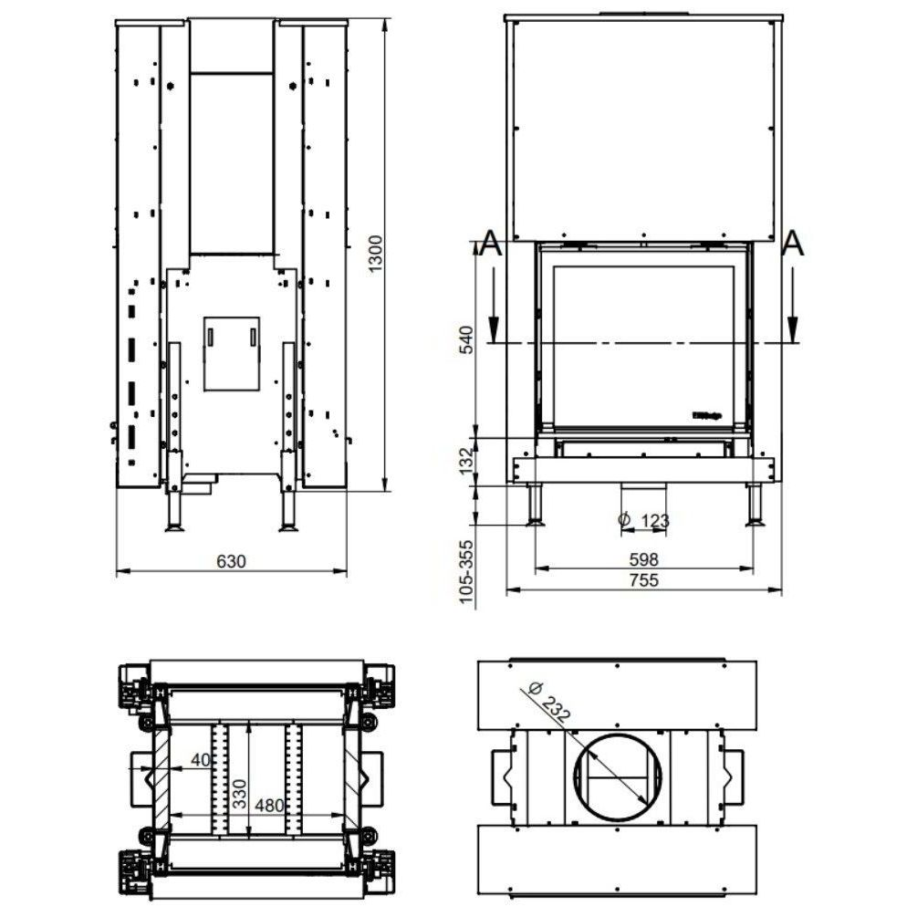 Каминная топка KFD Linea DF V 810 4.0 