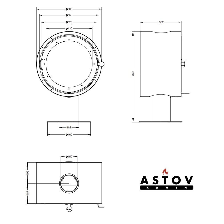Печь камин Астов D 600 