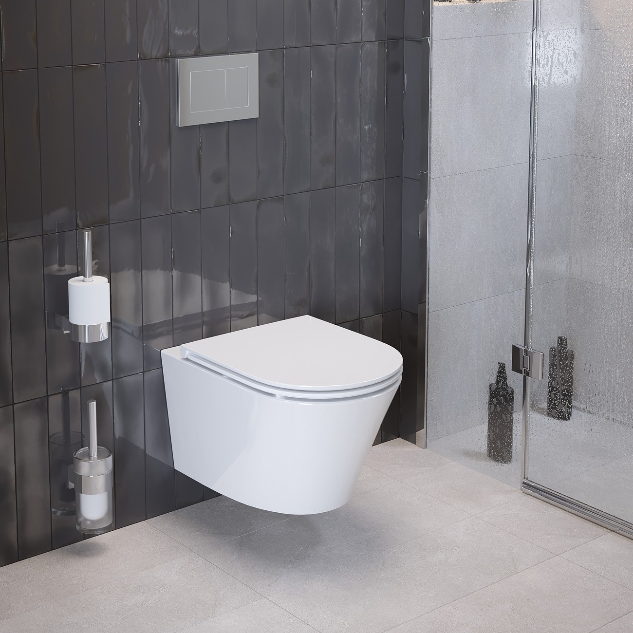 Унитаз Ritz 233K19003RS (530*360*350) подвесной БЕЗОБОДКОВЫЙ, 2 места 