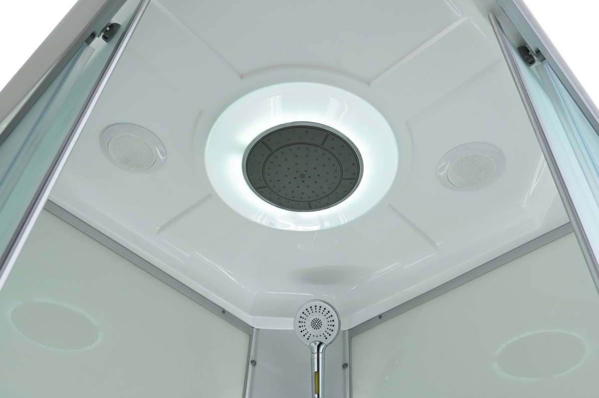 Душевая кабина Avacan CK2010LED 78345, 100 х 100 см, LED подсветка, с крышей, поддон низкий, стекло матовое, профиль хром 