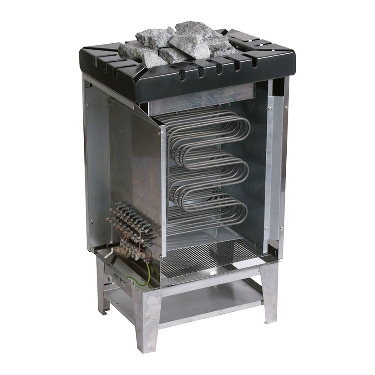 Электрическая печь Lang VapoTherm VG70, 15 кВт, с парогенератором и системой автозалива (цвет: нержавеющая сталь) 