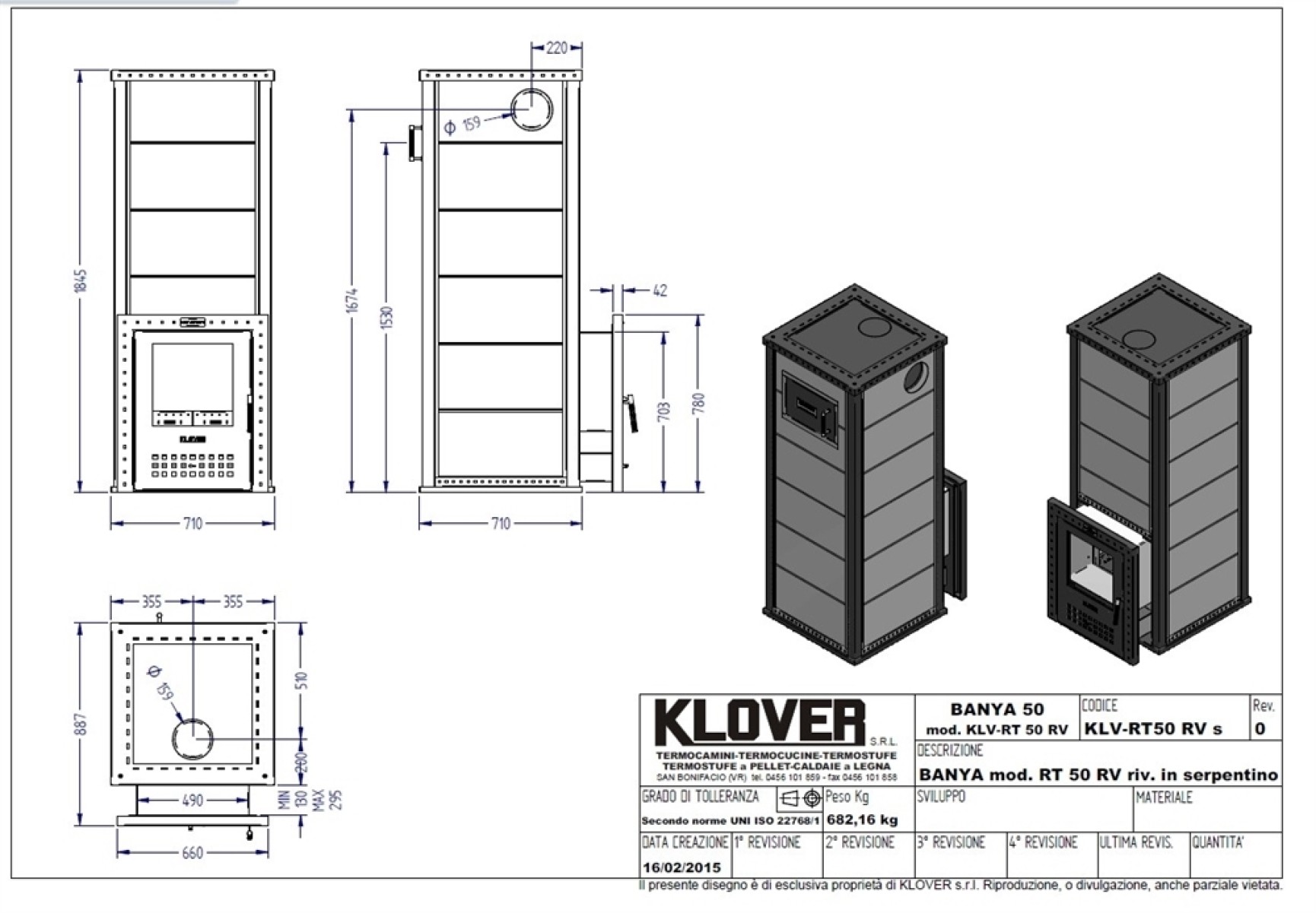 Дровяная печь для бани Klover RT 50-RV ( Жадеит 30 мм ) 