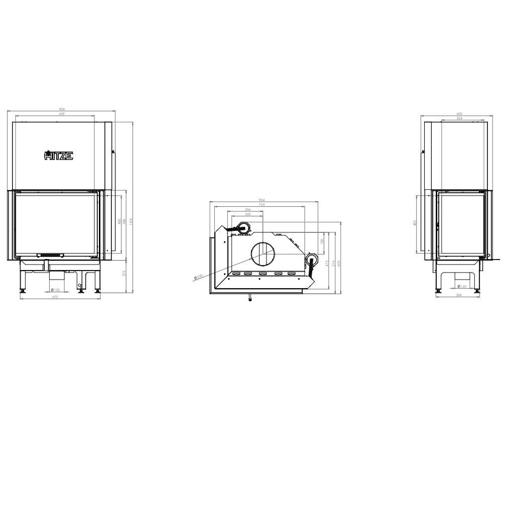 Каминная топка Hitze AL16LGH D decor 