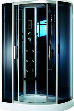 Душевая кабина Timo Standart T-1102L/T-1102R, 120 x 85 см, левая/правая, стекло тонированное, профиль хром 