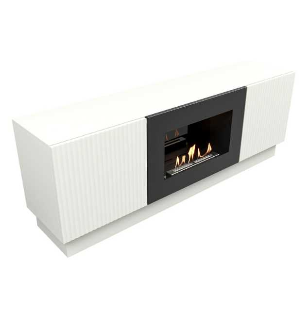 Тумба с биокамином Firelight BFP/P-1400L белая 