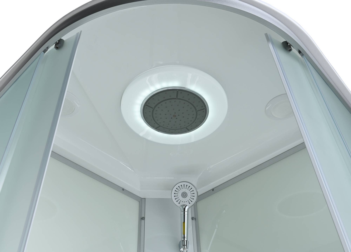 Душевая кабина AvaCan C3010LED 78315, 100 x 100 см, с крышей, поддон средний, стекло матовое, профиль хром 