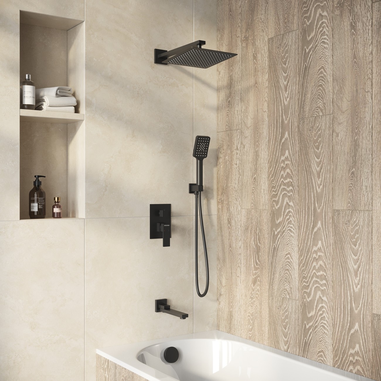 Душевая система скрытого монтажа Grossman Style 501.K35.05.210 черный матовый,1 место 