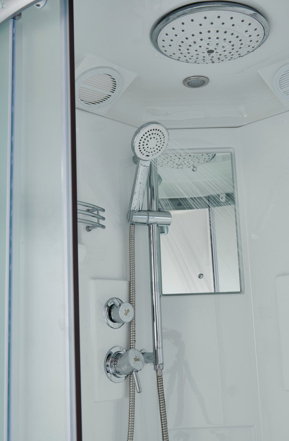 Душевой бокс Timo Standart T-5590, 90 x 90 см, c крышей, высокий поддон, стекла прозрачные, профиль хром 