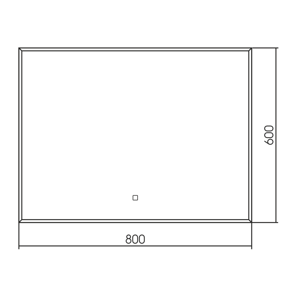 Зеркало Abber See AG6103SL-0.8, 80 см, с подсветкой, сенсорный выключатель, цвет белый 