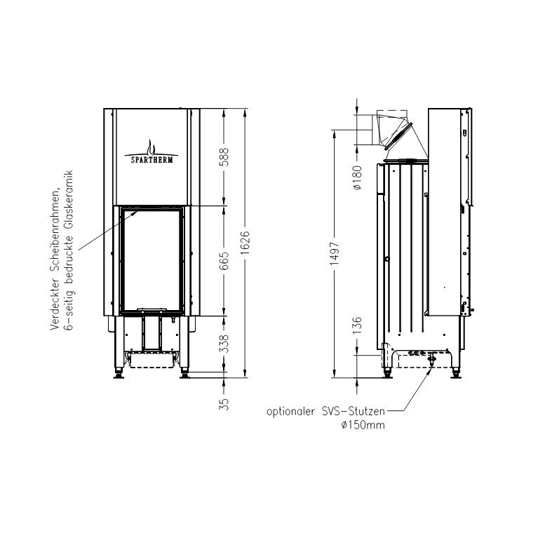 Каминная топка SPARTHERM Linear 4S Arte 1V66h 