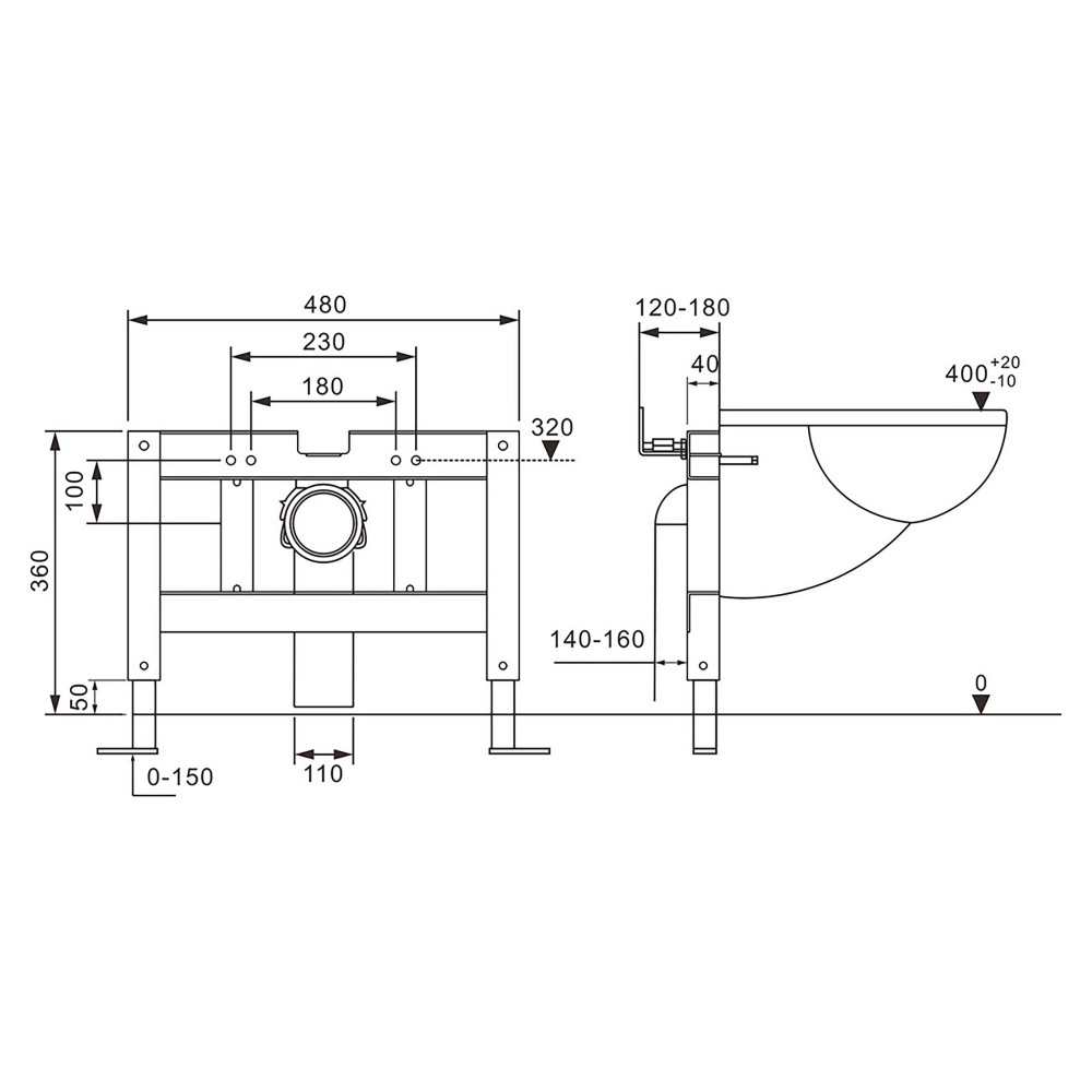 Инсталляция с унитазом Abber Bequem AC1108P-AC0101P, сиденье микролифт, смыв импульсный, белый, комплект 