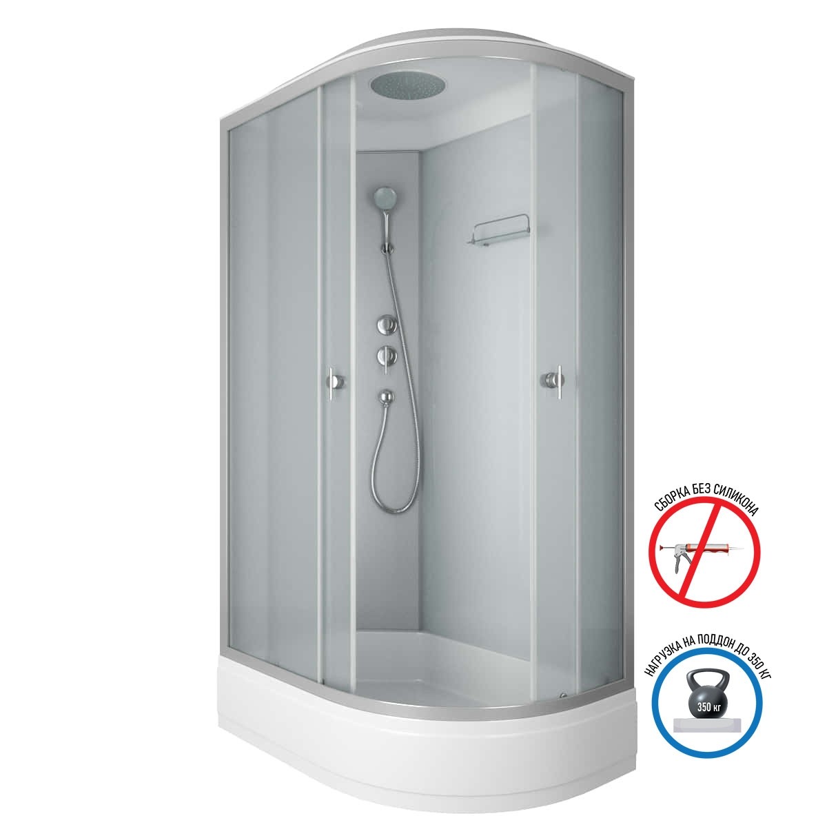 Душевая кабина Niagara Eco E120/80/26/MT, 120 x 80 см, стекло матовое, профиль хром, левая/правая 