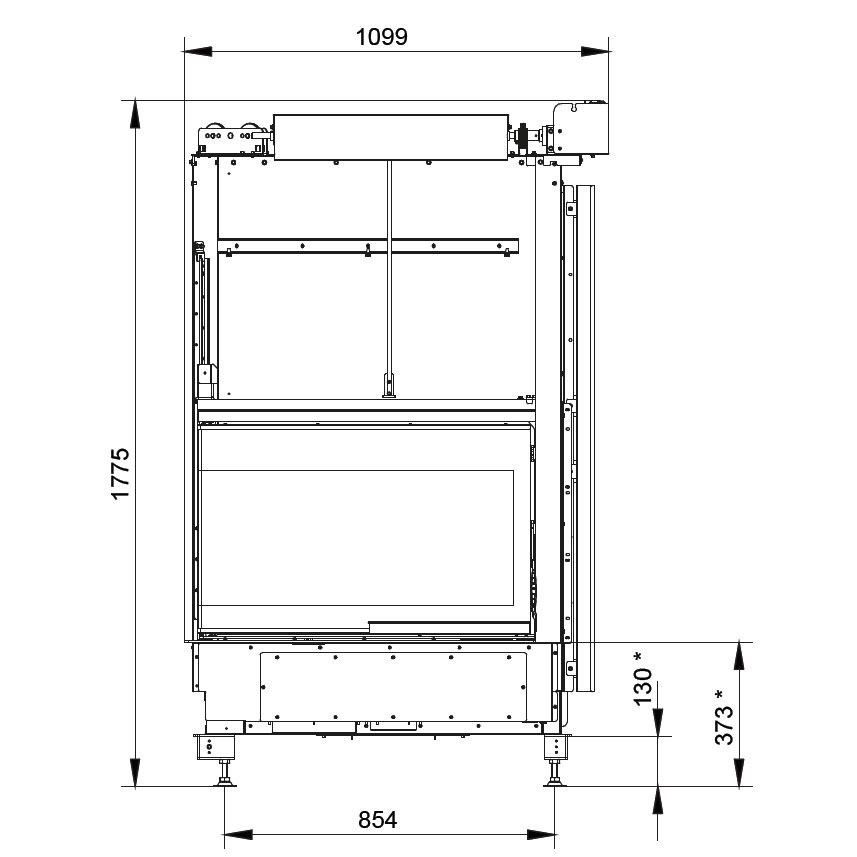 Каминная топка Palazzetti Ecomonoblocco WT 78L V12ET 