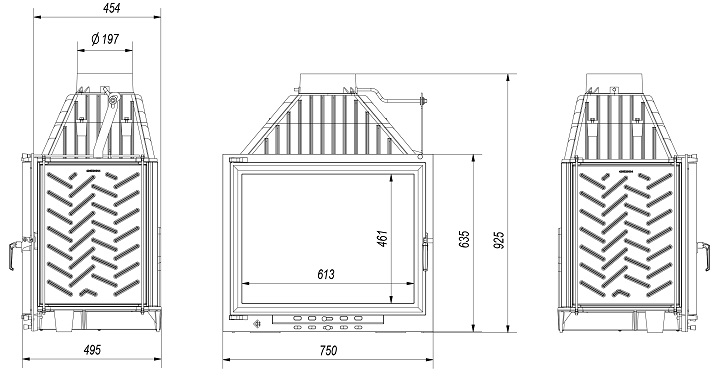 Каминная топка AMELIA/EKO 18kw (KRATKI) 