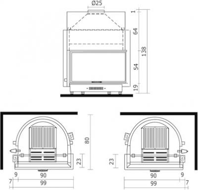 Каминная топка ACQUATONDO/29 SX (EdilKamin) 