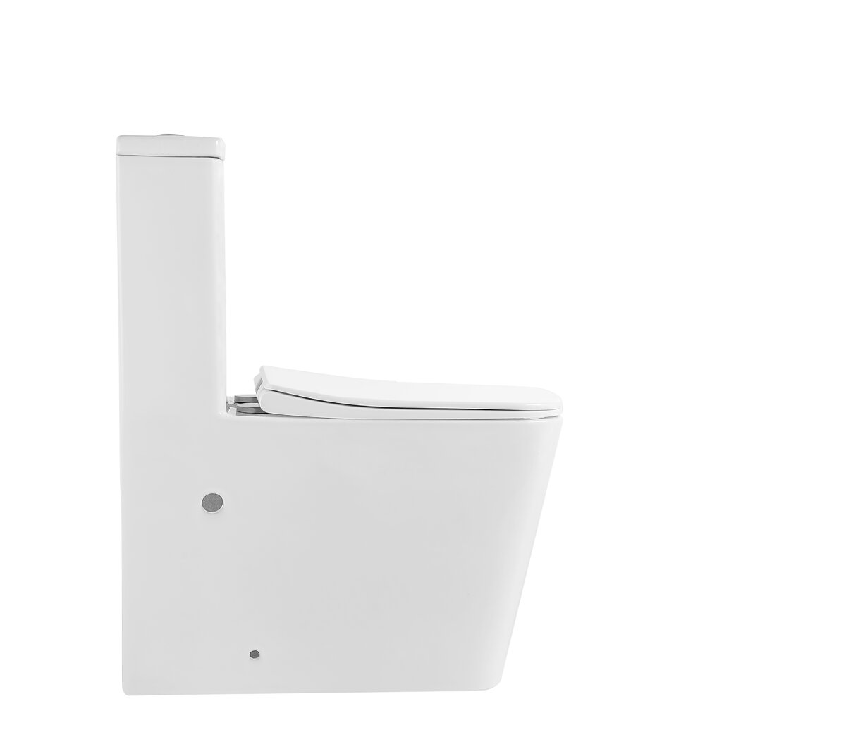Унитаз напольный Grossman Classic GR-4486SQ (670х360х800) безободковый,белый,моноблок с тонкой крышкой,микролифт,смыв торнадо,1 мест 