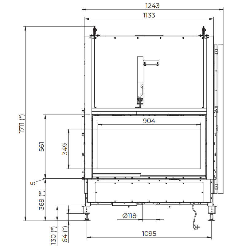 Каминная топка ECOMONOBLOCCO WT 16:9B V13 (Palazzetti) 