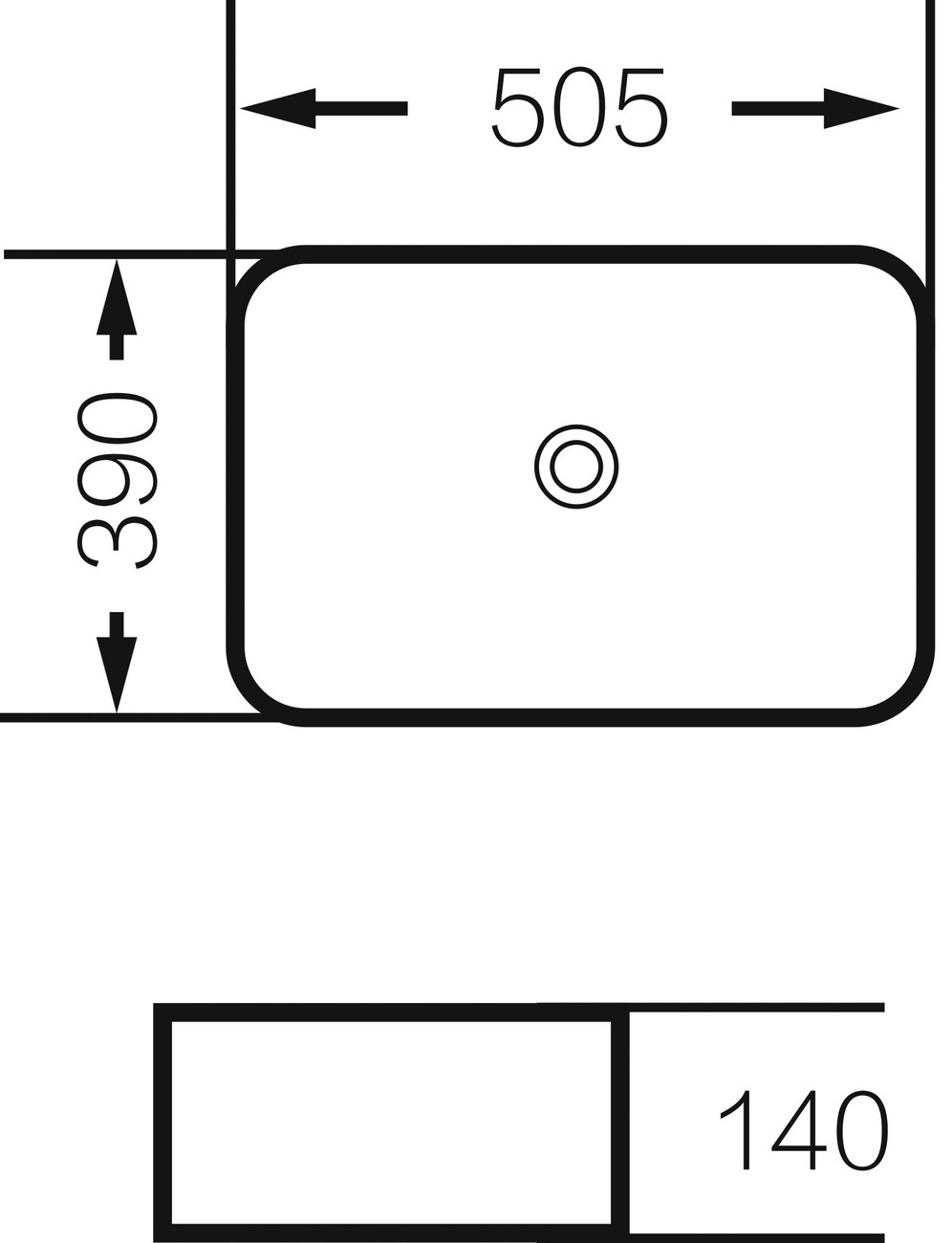 Раковина Grossman GR-4043BW (505х390х140) черная,белая внутри,1 место 