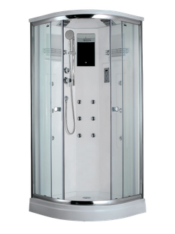 Душевая кабина Timo Lux T-7709(NEW), 90 x 90 см, c крышей, с гидромассажем, низкий поддон, стекла прозрачные, профиль хром 