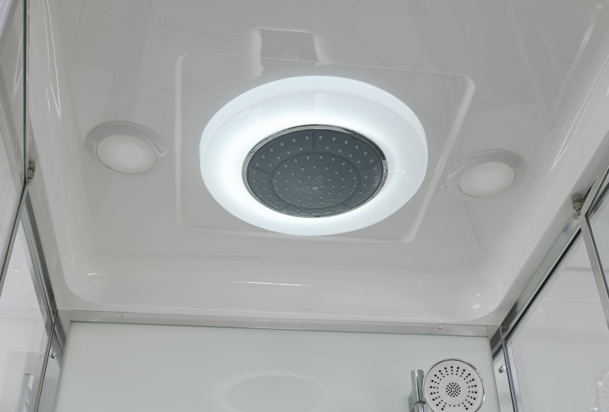Душевая кабина AvaCan V2080LED 78240, 80 x 80 см, с LED подсветкой, с крышей, поддон низкий, стекло прозрачное, профиль хром 