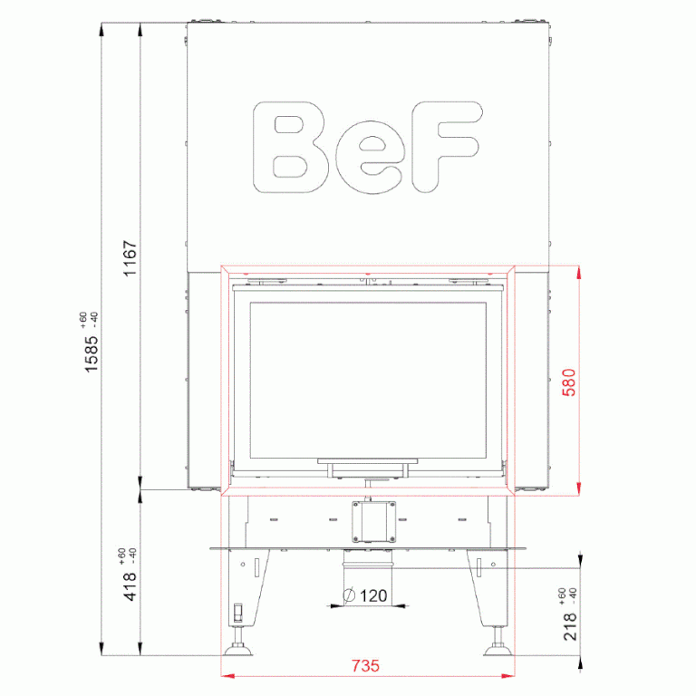 Каминная топка BeF Double V 7 Feel 