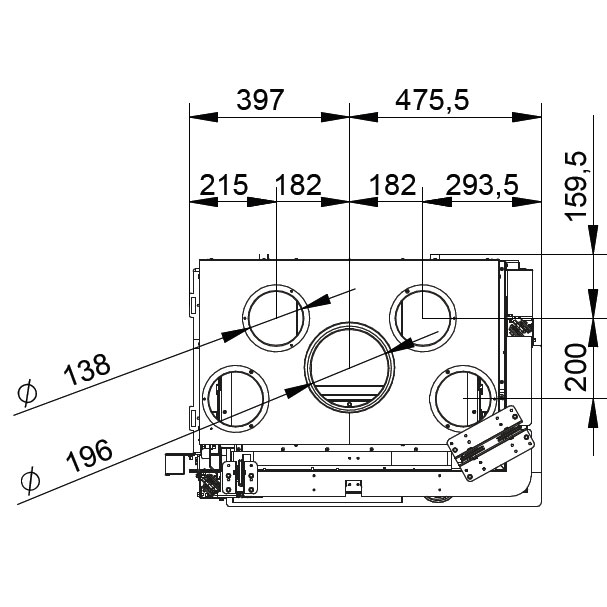 Каминная топка Palazzetti Ecomonoblocco WT 66R V11ET 