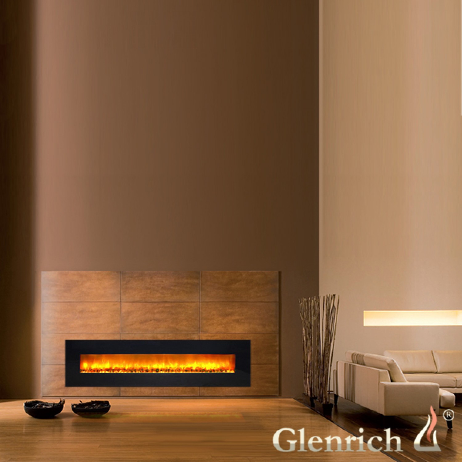 Современный электрокамин Glenrich Genius 240 Черный 