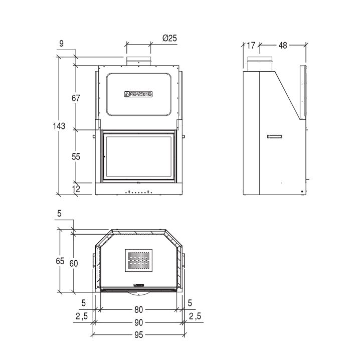 Каминная топка Piazzetta MA 261 SL 
