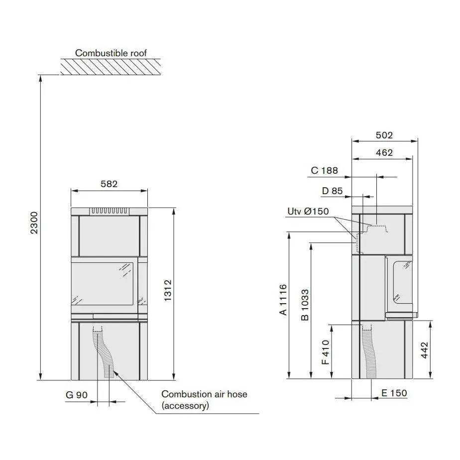 Печь камин Contura 26T низкий 