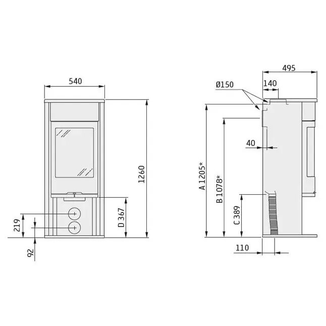 Печь камин Contura 610AG:2 Style 