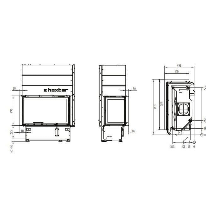 Каминная топка Hoxter ECKA 60/35/50S Lh/Rh 