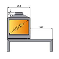 Печь LCI 5 GDFs Table, двусторонняя, стекло справа (Liseo Castiron) 