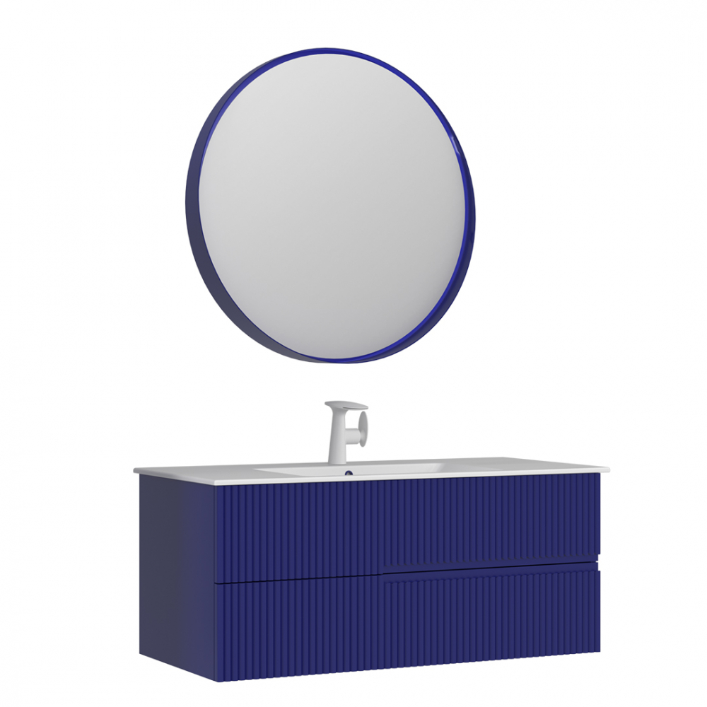 Тумба с раковиной Orka Moonlight 5001504, 120 см, подвесная, цвет синий матовый 