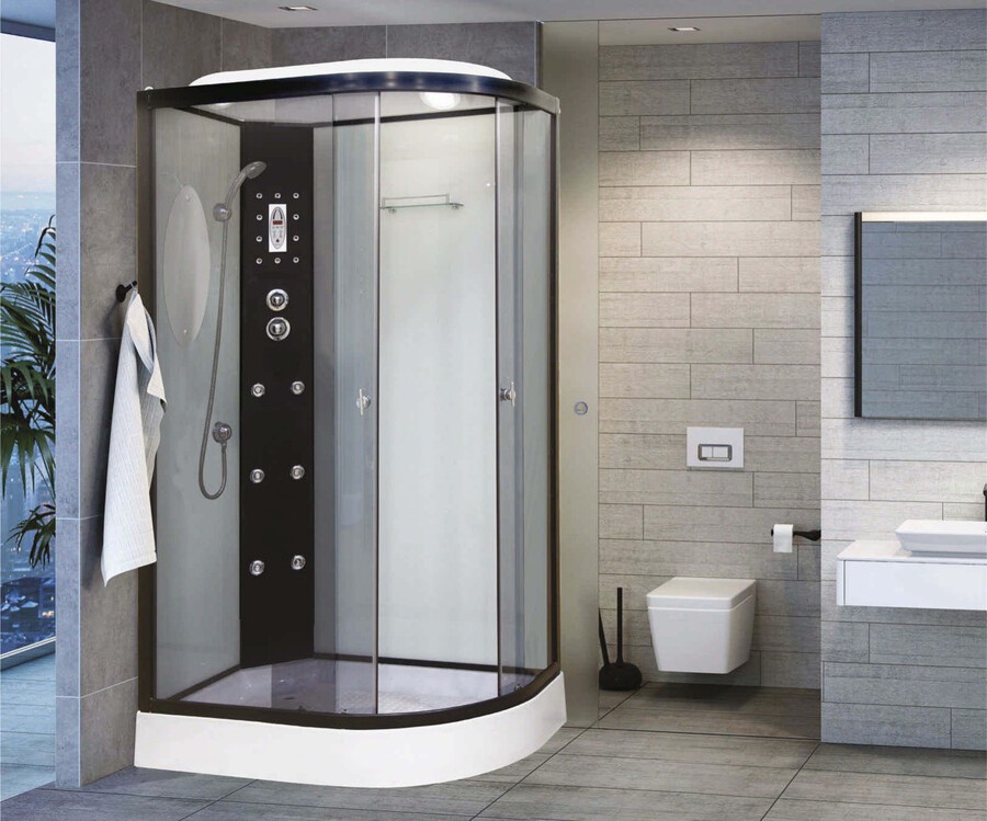 Душевая кабина Niagara Ultra NG-1903-01L (120х80х220) низкий поддон(16см),черный,стекло тонированное,4 места 