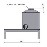 Печь LCI 5 GFL Table, стекло слева (Liseo Castiron) 