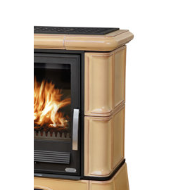 Печь камин ABX Bavaria EXclusive кафельная белый цоколь каштан 