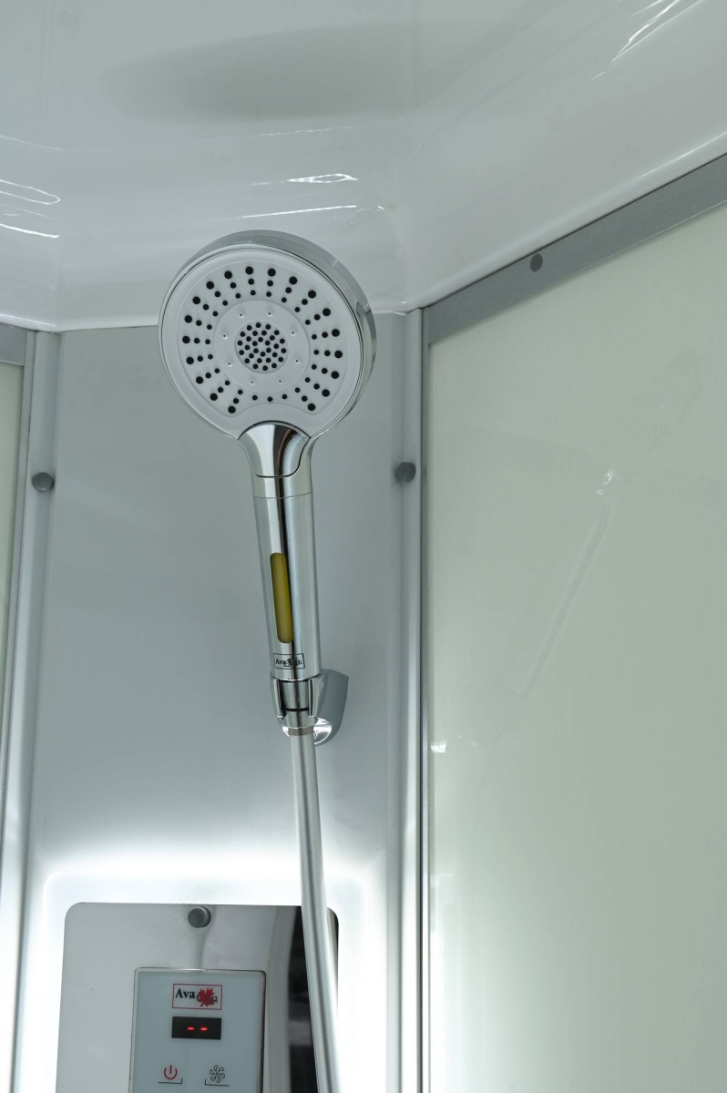 Душевая кабина Avacan CK2010LED 78345, 100 х 100 см, LED подсветка, с крышей, поддон низкий, стекло матовое, профиль хром 