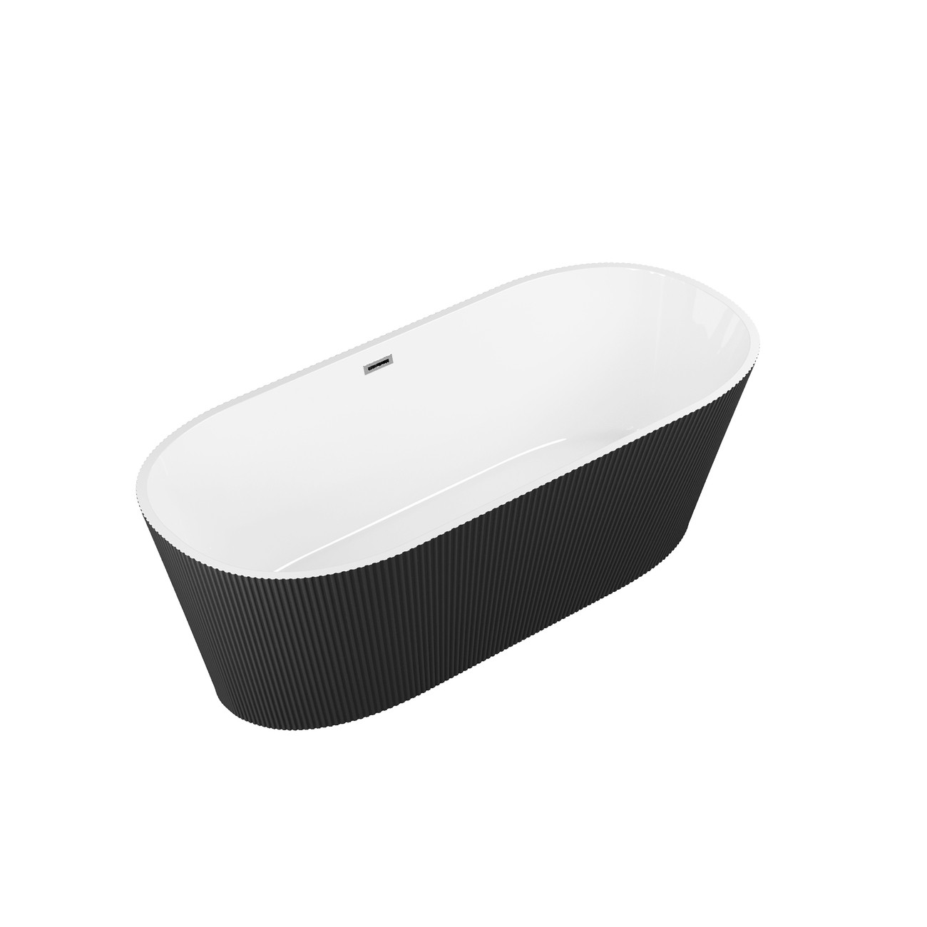 Ванна отдельностоящая Grossman Forta GR-27021MB (170х75х58) цвет черный/белый матовый,1 место 