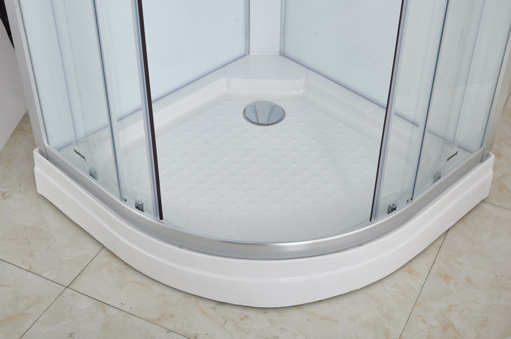 Душевая кабина Imwei XDM-09CH, 90 x 90 см, средний поддон, с крышей, стекла прозрачные, профиль серебристый 