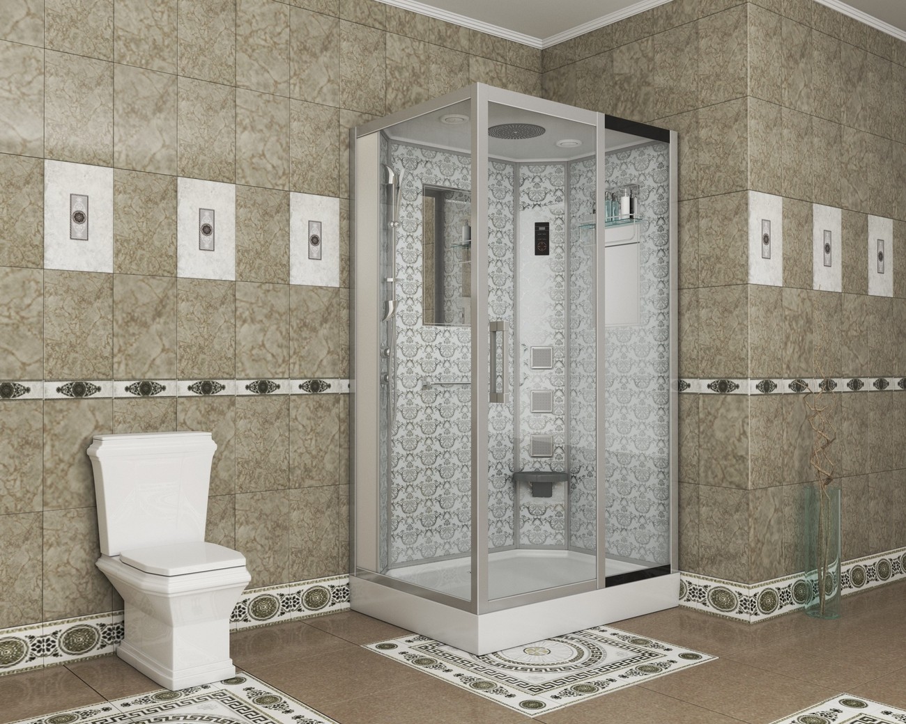 Душевая кабина Niagara 7711WR, 120 x 90 см с гидромассажем, стенки белые, правая 