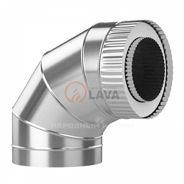 LAVA Сэндвич-отвод ЭЛИТ 180/250 мм. 90" 304 нерж. (0,8 мм) 
